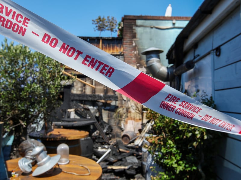 The Garden of The Blue Bell Inn the day after the fire.