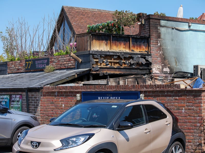 Aftermath of a fire at JJ's and the Blue Bell, Emsworth