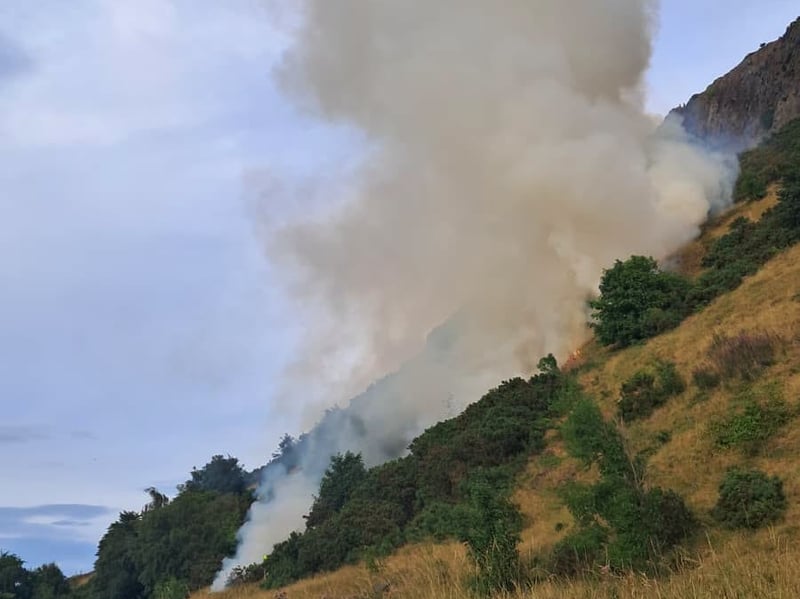 An image taken shortly after the fire broke out on Salisbury Crags at around 6.30pm on Sunday evening