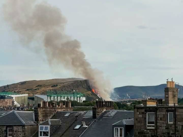 Flames could be seen for miles around the city on Sunday night