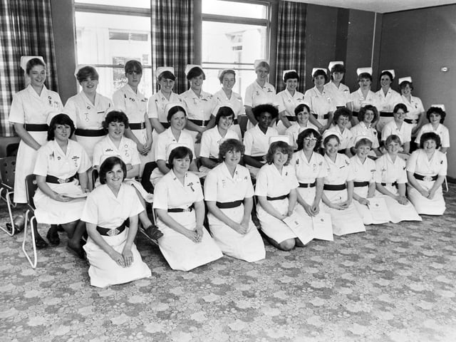 A proud day for Shropshire nurses. More than 30 student nurses receive their State Enrolled Nursing certificates and badges at a ceremony at the Royal Shrewsbury Hospital in August 1982. Do you recognise any of the nurses or remember starting your own career in healthcare?