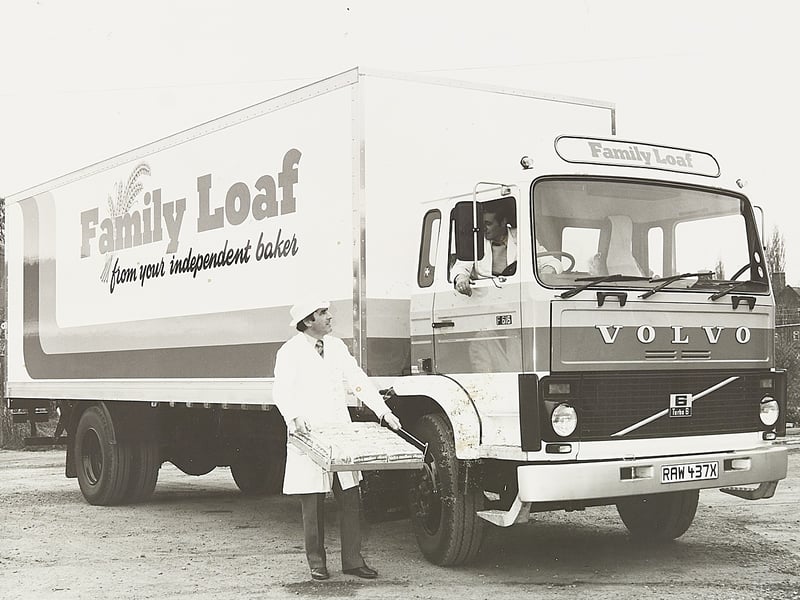 A new fleet for Associated Family Bakers. The Shrewsbury company begins converting its delivery fleet to Volvo trucks in 1982, supplied by Hartshorne Motor Services Ltd of Walsall. Do you remember seeing these bakery lorries on the roads?