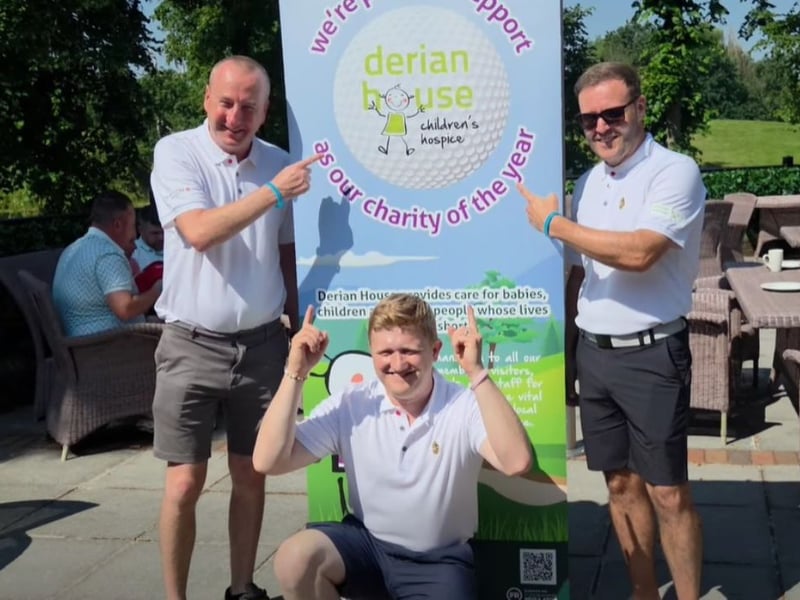 Alan Halsall, Andy Whyment and Sam Aston charity at their golf day for Derian House