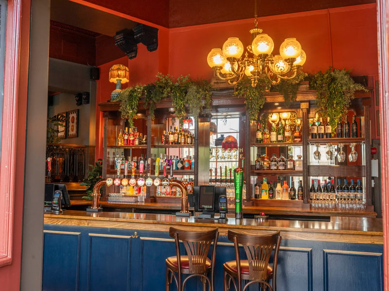 The new bar in the revamped pub.