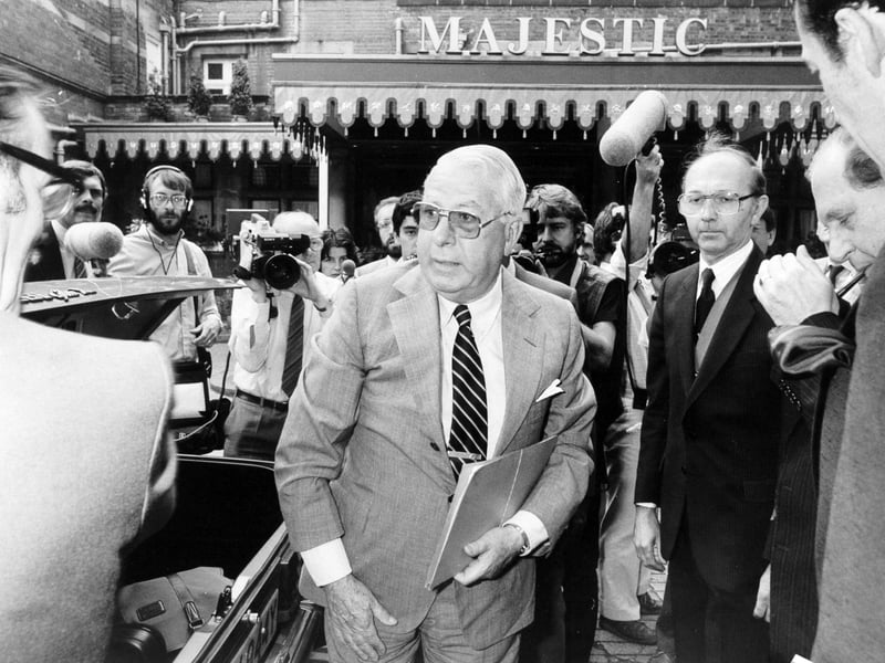 Coal Board chairman Ian McGregor arrived in Harrogate for a mining engineer's conference in August 1984.