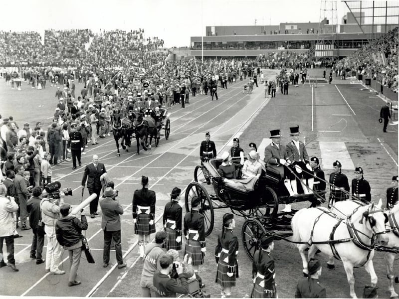 A view of the closing ceremony of the 1970 Edinburgh Commonwealth Games.