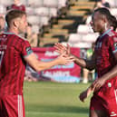 Stephen Walsh and Francely Lomboto, who both scored for Galway United in their 4-0 win over Crumlin United in the FAI Cup last weekend.