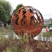 Steel orb commissioned as part of Galway 2020 finally appears at revamped Woodquay Park