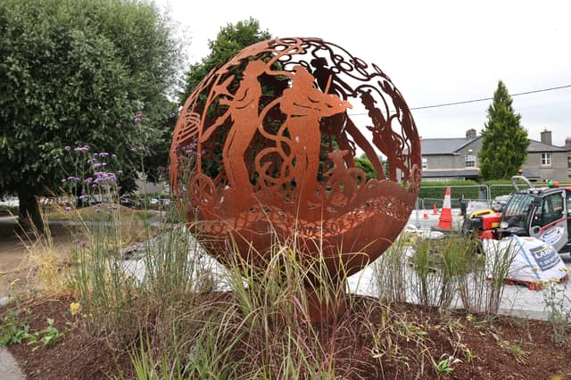 Steel orb commissioned as part of Galway 2020 finally appears at revamped Woodquay Park