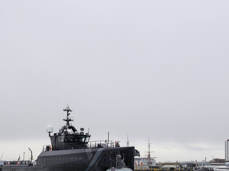 The Royal Navy's experimental ship, XV Patrick Blackett, is currently in Portsmouth and is back out on trials after a period of maintenance. She is used to test the latest capabilities, whether it's autonomous drones or new weaponry.