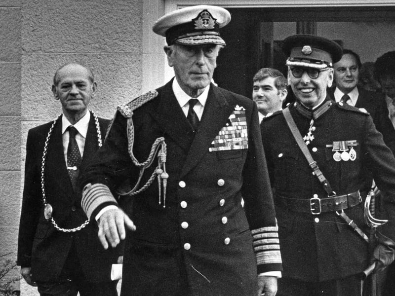 Earl Mountbatten was pictured leaving the Physical Handicapped and Able Bodied Young Persons' Club in Bede Burn Road which he officially opened in 1978.