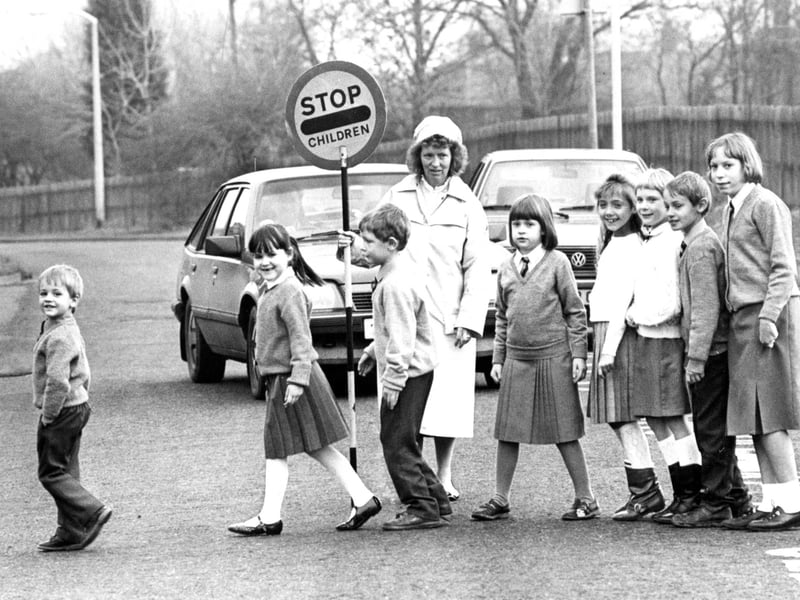The Bede Burn lollipop lady Anne Landles was in the Shields Gazette spotlight in this scene from 1988.