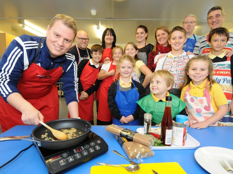 There's plenty to digest in this tasty scene from 2014.
Students and parents from Bede Burn Primary School, Jarrow, worked with Sunderland AFC Foundation of Light's John Newton, left, during a ten week healthy eating course.
