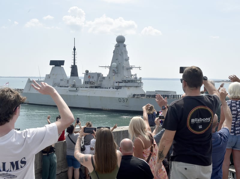 HMS Duncan returned to Portsmouth on Friday, July 24, 2026, after completing phase one of Operation Firecrest.