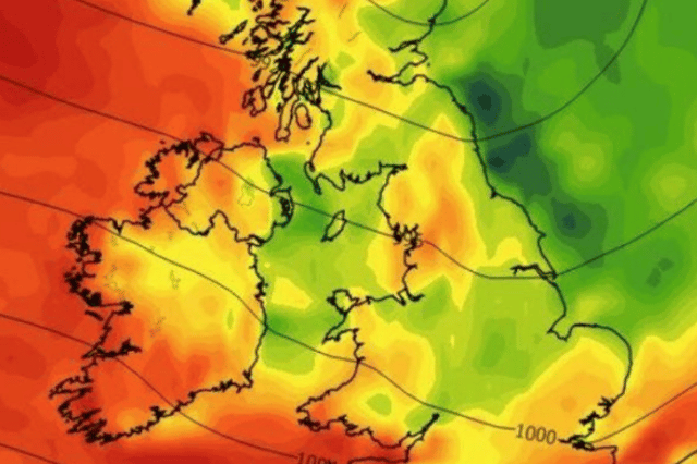Weather map over the weekend