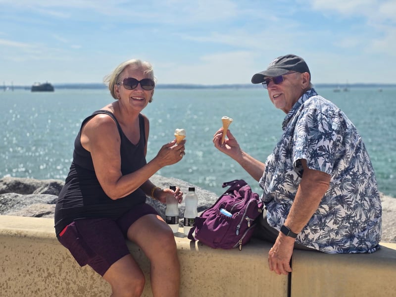 Sandra Denney and Stephen supporting Team GBR, of Southampton