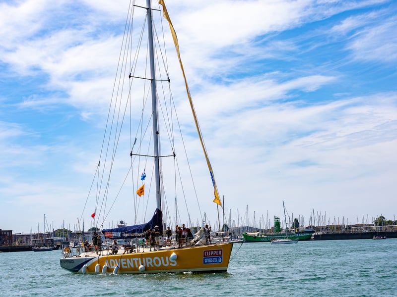 Clipper yachts returning to Portsmouth.