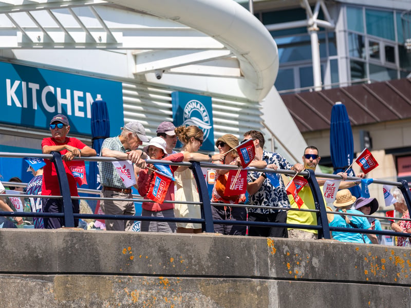 Crowds packed Gunwharf Quays in Portsmouth to watch the end of the Clipper Round The World Race.
