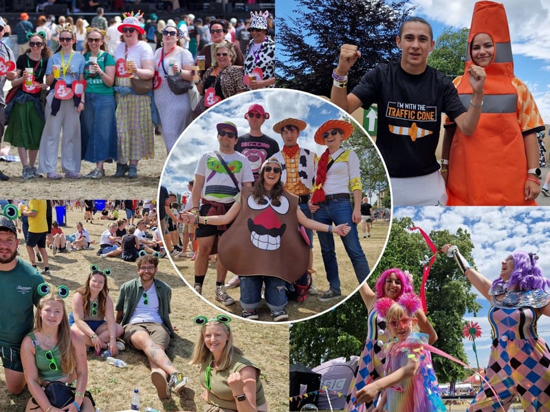 Just some of the excellent costumes at fancy dress Saturday at Tramlines 
