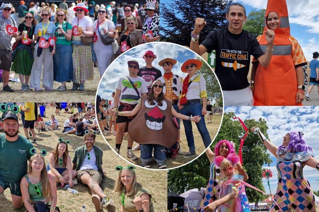 Just some of the excellent costumes at fancy dress Saturday at Tramlines
