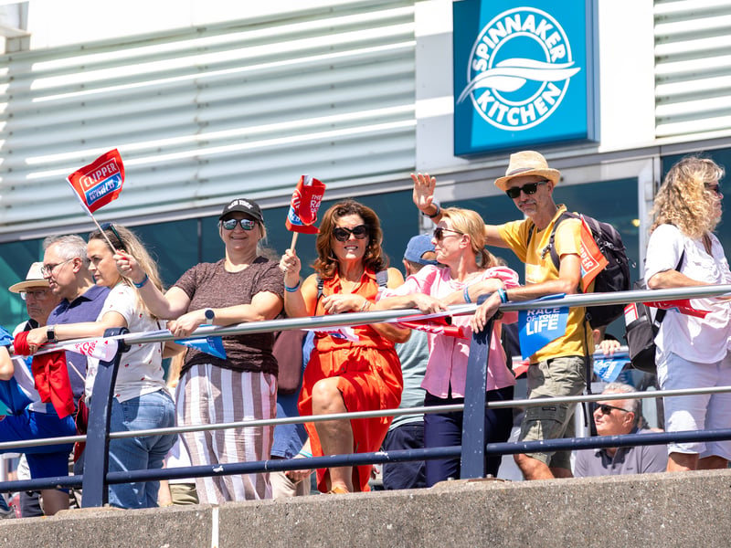 Crowds packed Gunwharf Quays in Portsmouth to watch the end of the Clipper Round The World Race.