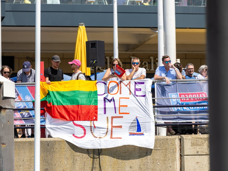 Crowds packed Gunwharf Quays in Portsmouth to watch the end of the Clipper Round The World Race.