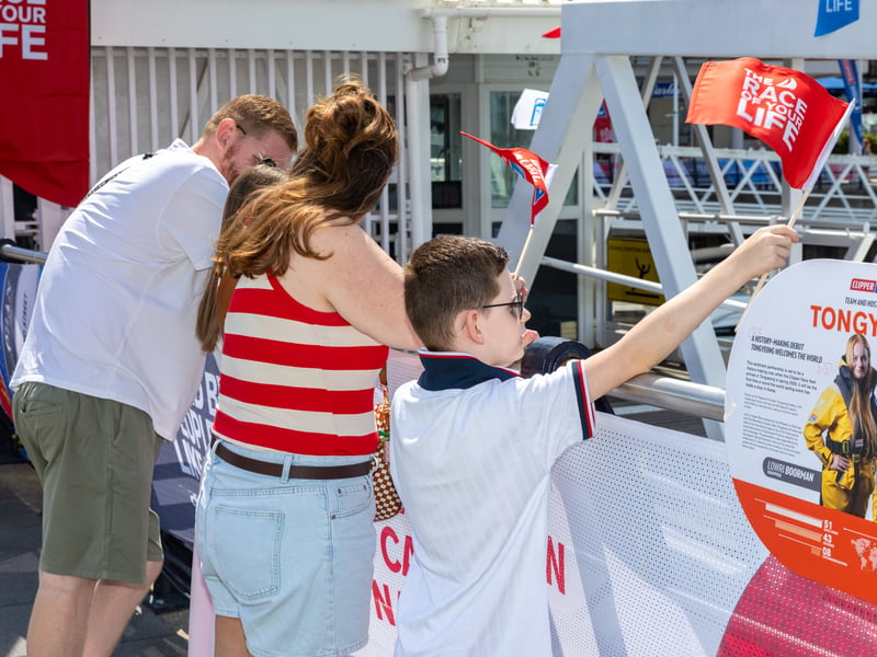 Crowds packed Gunwharf Quays in Portsmouth to watch the end of the Clipper Round The World Race.