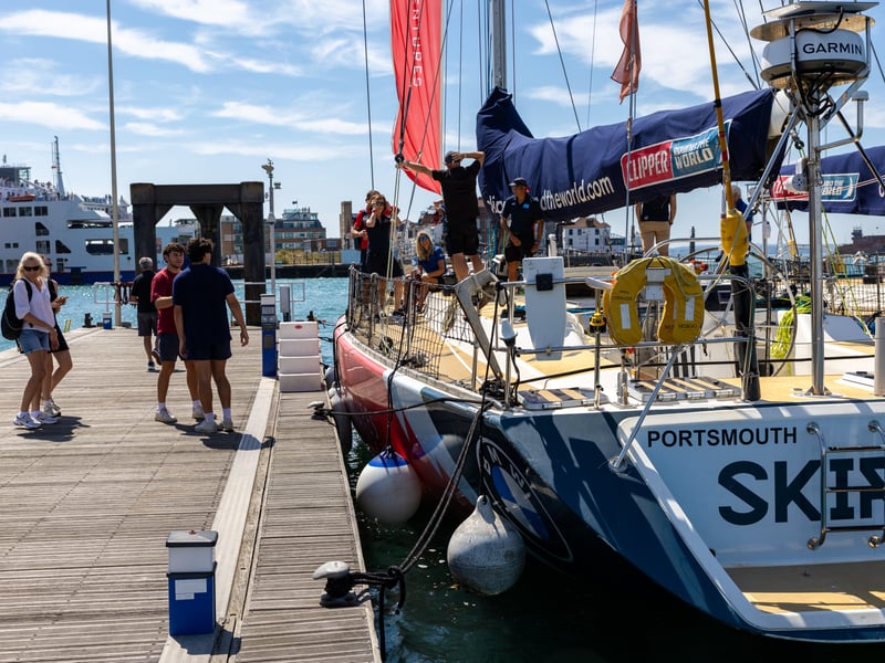 Crowds packed Gunwharf Quays in Portsmouth to watch the end of the Clipper Round The World Race.