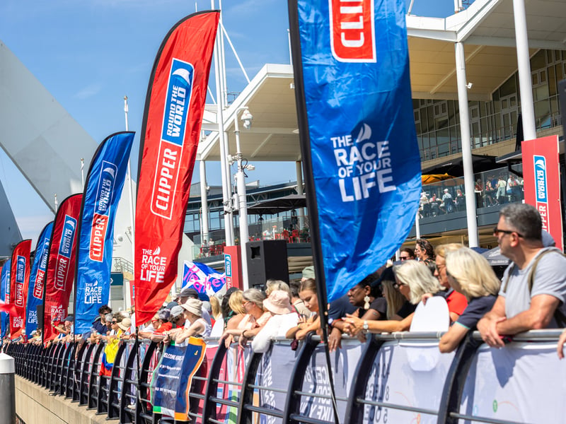 Crowds packed Gunwharf Quays in Portsmouth to watch the end of the Clipper Round The World Race.