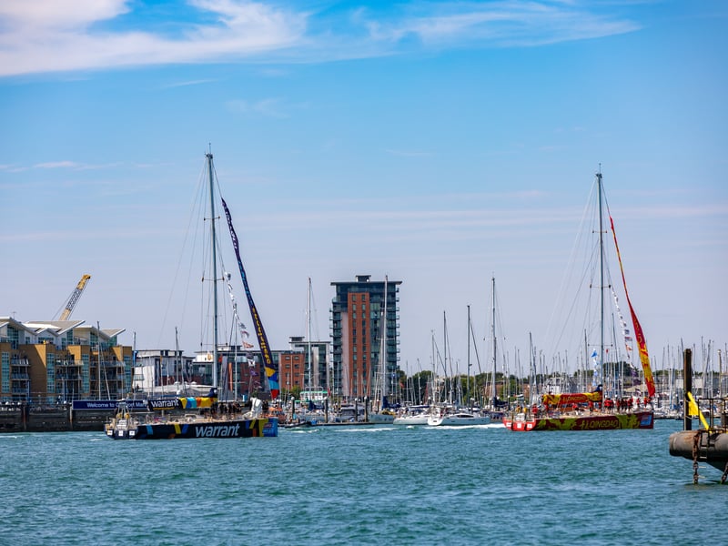Clipper yachts returning to Portsmouth.