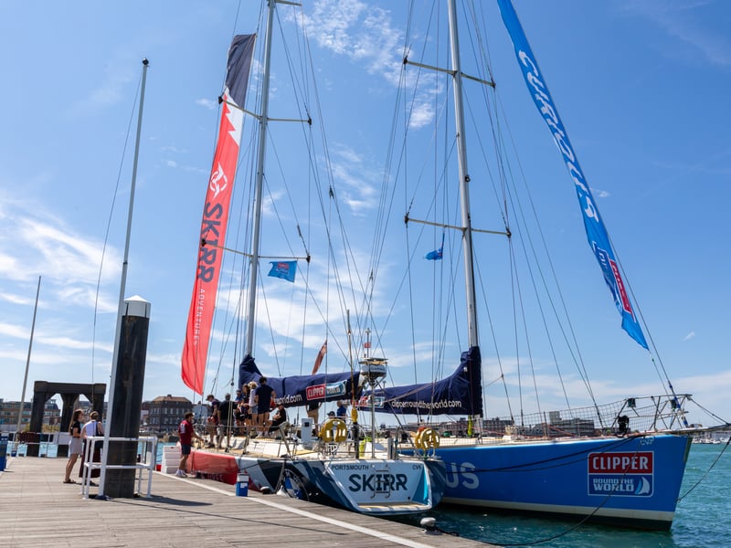 Clipper yachts returning to Portsmouth.
