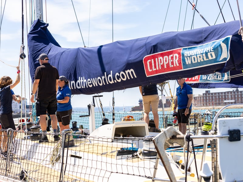 Crowds packed Gunwharf Quays in Portsmouth to watch the end of the Clipper Round The World Race.