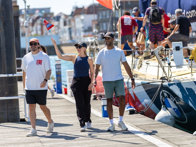 Crowds packed Gunwharf Quays in Portsmouth to watch the end of the Clipper Round The World Race.