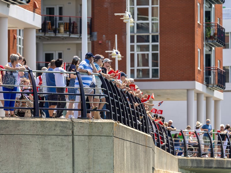 Crowds packed Gunwharf Quays in Portsmouth to watch the end of the Clipper Round The World Race.