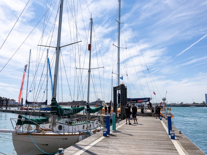 Crowds packed Gunwharf Quays in Portsmouth to watch the end of the Clipper Round The World Race.