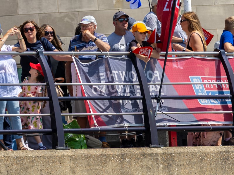 Crowds packed Gunwharf Quays in Portsmouth to watch the end of the Clipper Round The World Race.
