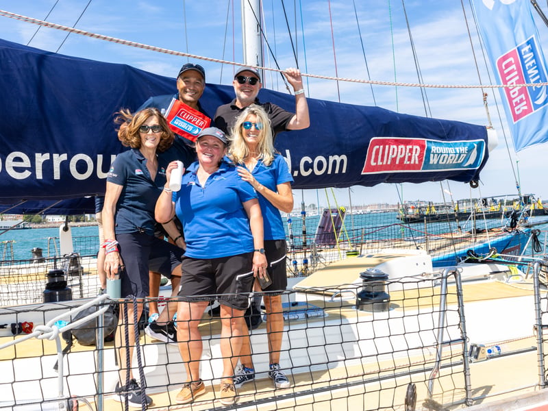 Crowds packed Gunwharf Quays in Portsmouth to watch the end of the Clipper Round The World Race.