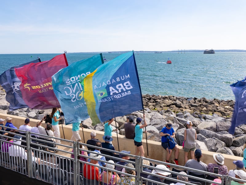 Passionate sailing fans gather on Southsea seafront for start of SailGP.