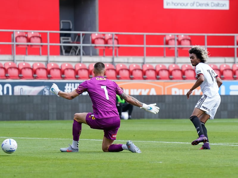 Another chance for the World Cup man to stake a claim for the starting shirt down the right and on another day he could have advanced his cause with a hat-trick. Instead he had to make do with just the one, opening the scoring just before the break when another excellent pass from Hamer set him free. Earlier he'd gone clear but saw his shot bobble across goal and then tested Cann's handling in the second half with a well-struck shot after the ball fell into his path
