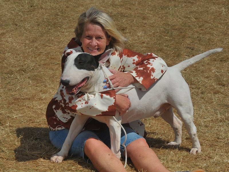 Rell Davison of Darlington with Bull Terrier William who was Reserve CC