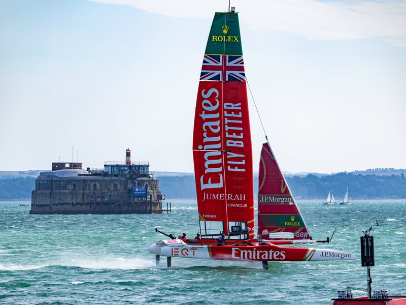 Team GBR racing at SailGP