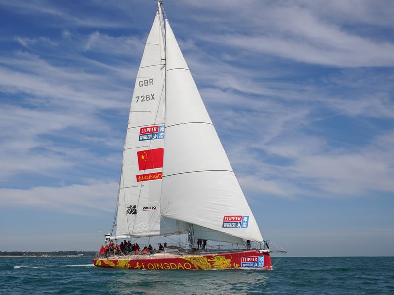 Team Qingdao during the sprint race