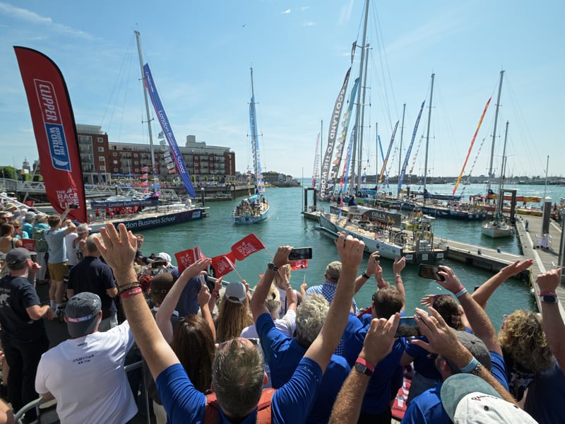 Team GOSH berth in front of supporters.