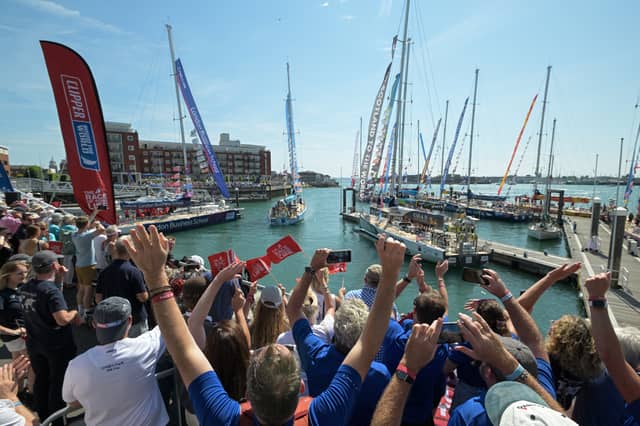 Team GOSH berth in front of supporters.