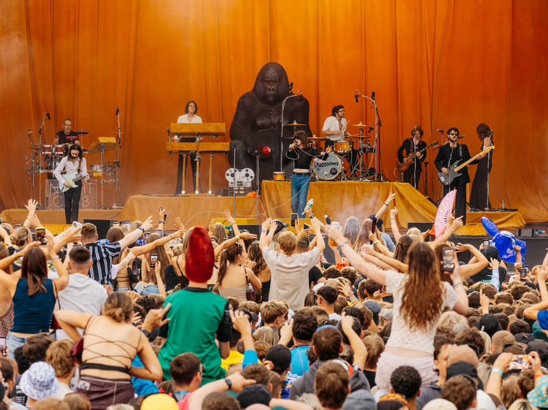 Fans listen to Blossoms on the main stage at Tramlines 2026. Photo: Tramlines 2026 / Andrew Whitton