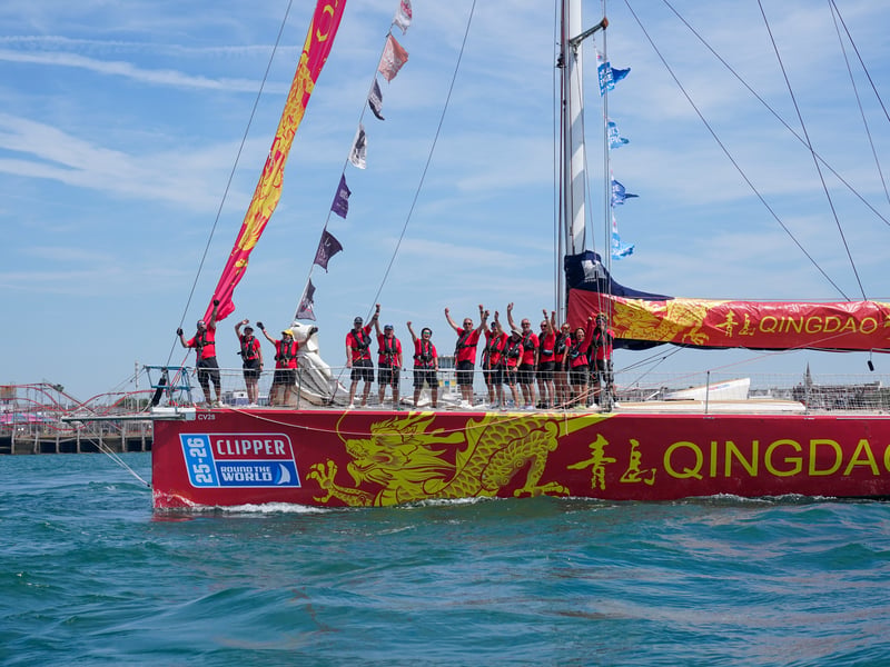 Team Qingdao in the parade of sail.
