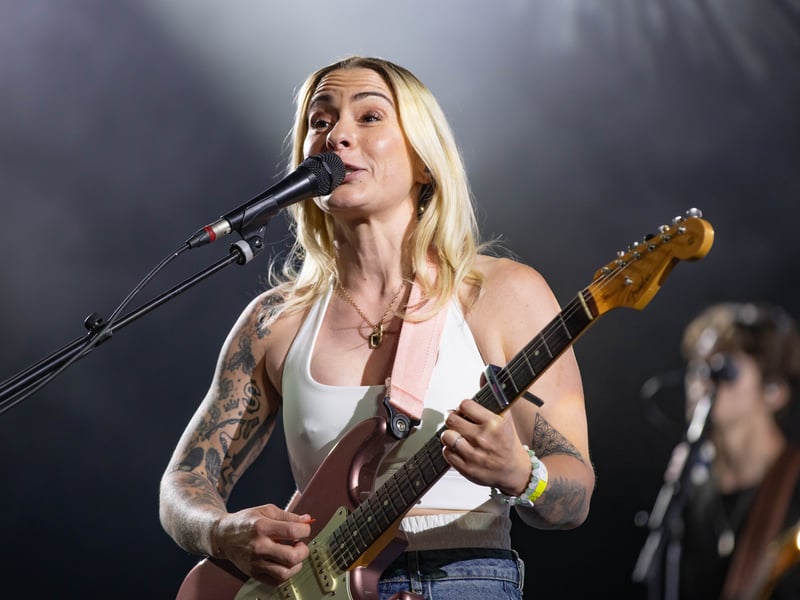 Lucy Spraggan on stage at Tramlines 2026 in Hillsborough Park. Photo: Errol Edwards