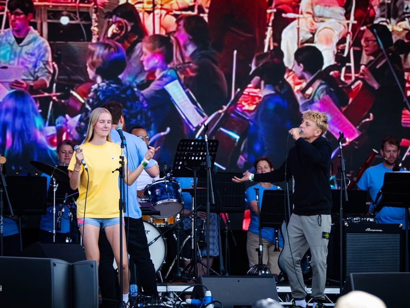 Performers at the Tramlines festival in Hillsborough Park, Sheffield. Photo: Errol Edwards
