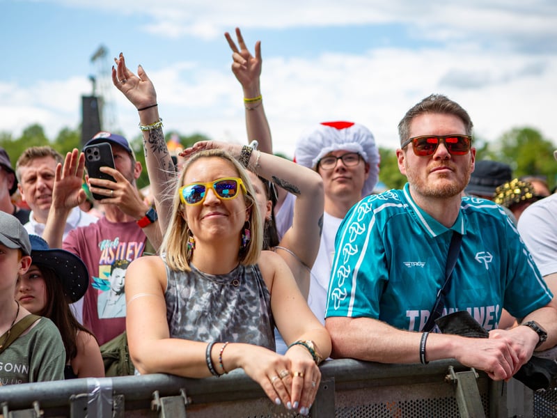 Festival goers at the Tramlines 2026 festival in Hillsborough Park, Sheffield. Photo: Errol Edwards