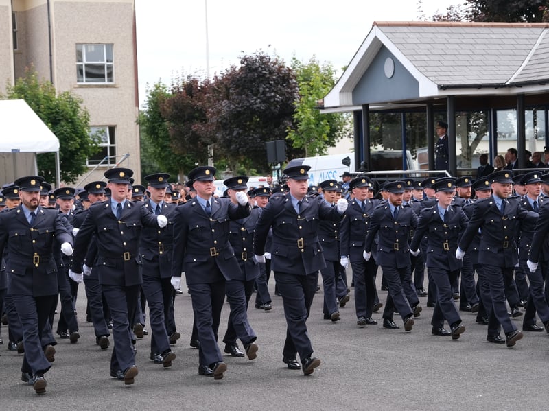 New Garda recruits during the parade.